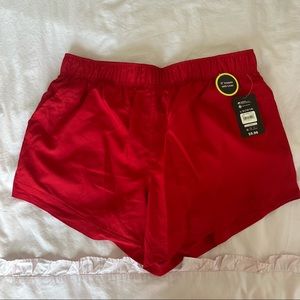 Red athletic shorts
